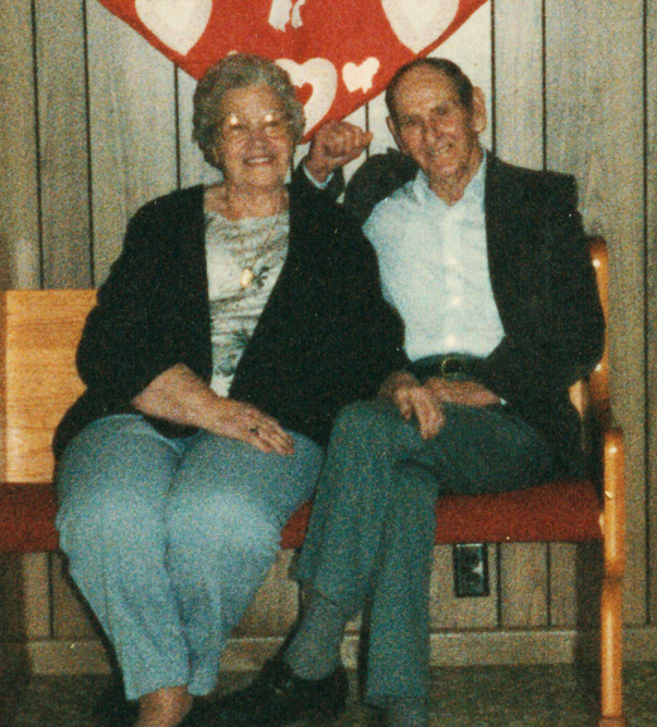 Bertha and Clavis Murley, 65th wedding aniversary, January 8, 2001. Clavis passed away the next June.