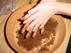 mix the herbs into the powder