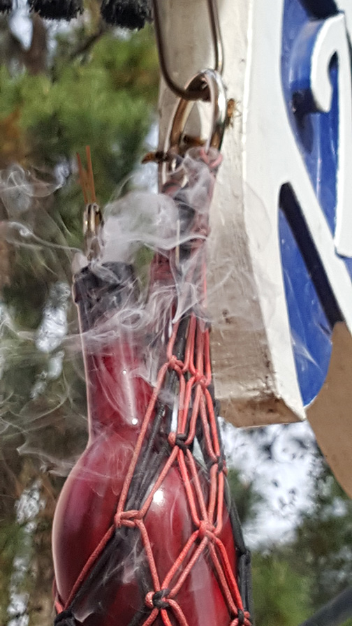 Burning incense in Smoking Bottle