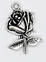 Stemmed Rose charm