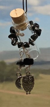 Black Onyx stonewrap aromanecklace