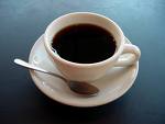 a cup of hot, black coffee