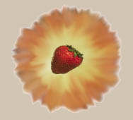 A sunbursting strawberry